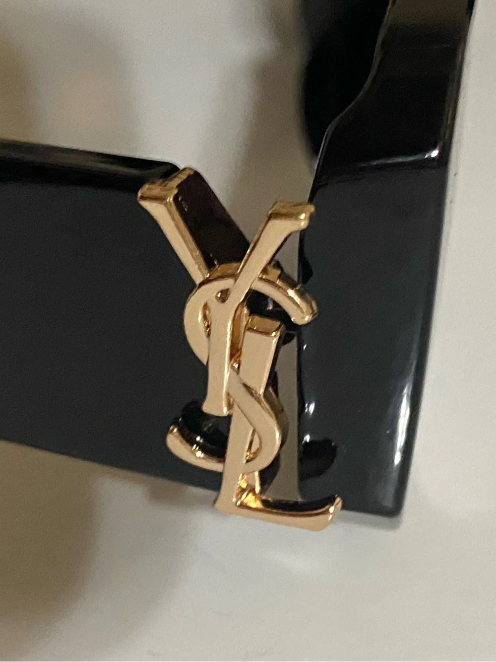 Saint Laurent Women Black Sunglasses with Gold YSL Emblem